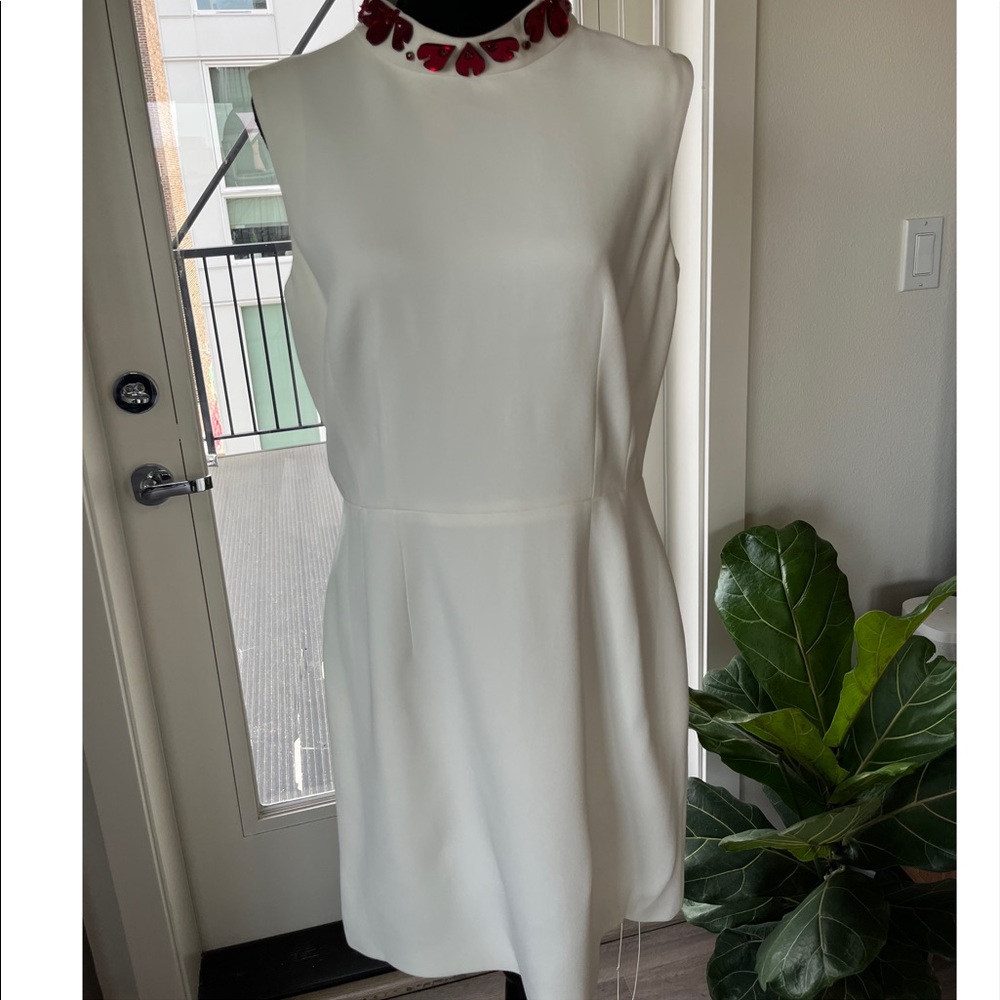 Alexander McQueen White & Red Detail Minidress
